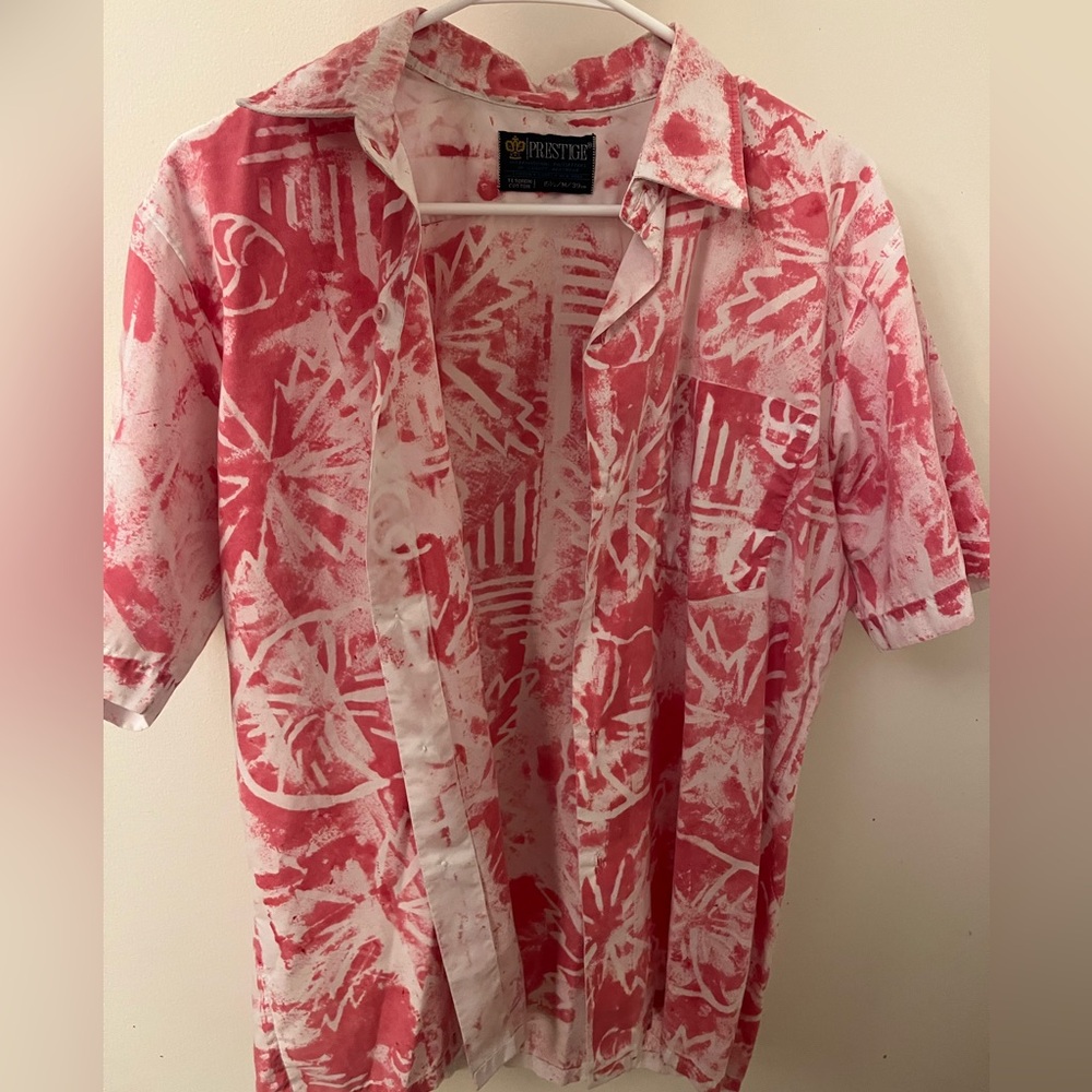 "Prestige" Men's Tye-Dye Button-Up Hawaiian Shirt